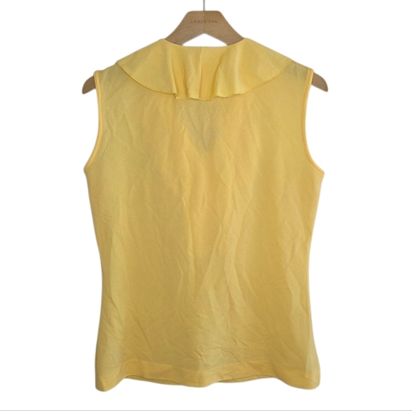 Vintage Judy Bond | Yellow Sleeveless Ruffle Tank Blouse Vtg Size 12 - Picture 4 of 4
